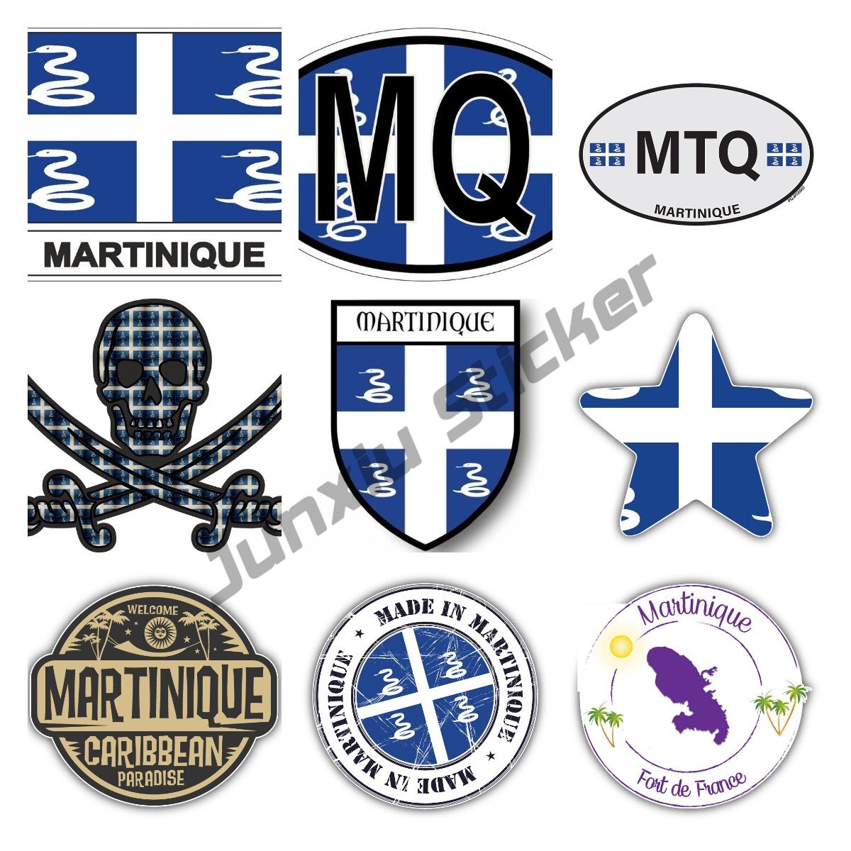 Laptop Accessories World - Martinique Frankfurt Stamps Car Bumper Sticker