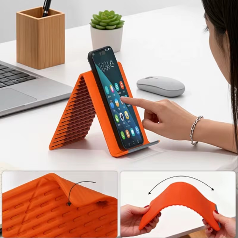 Laptop Extra Accessories - Flexible Foldable Silicone Phone Holder Portable