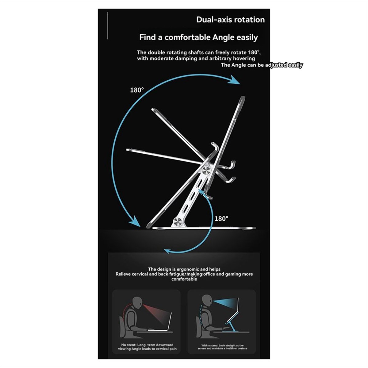 Laptop Accessories Design - Stable- Alloy Steel Laptop Stand Foldable