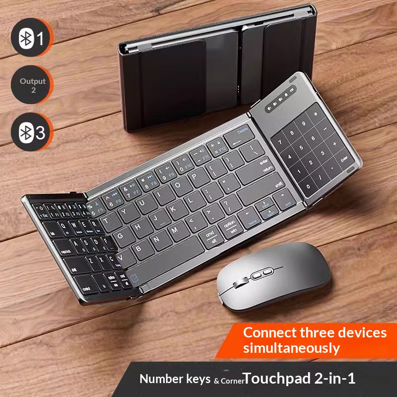 Laptop Extra Accessories - Mengzu Tri Fold Wireless Bluetooth Keyboard