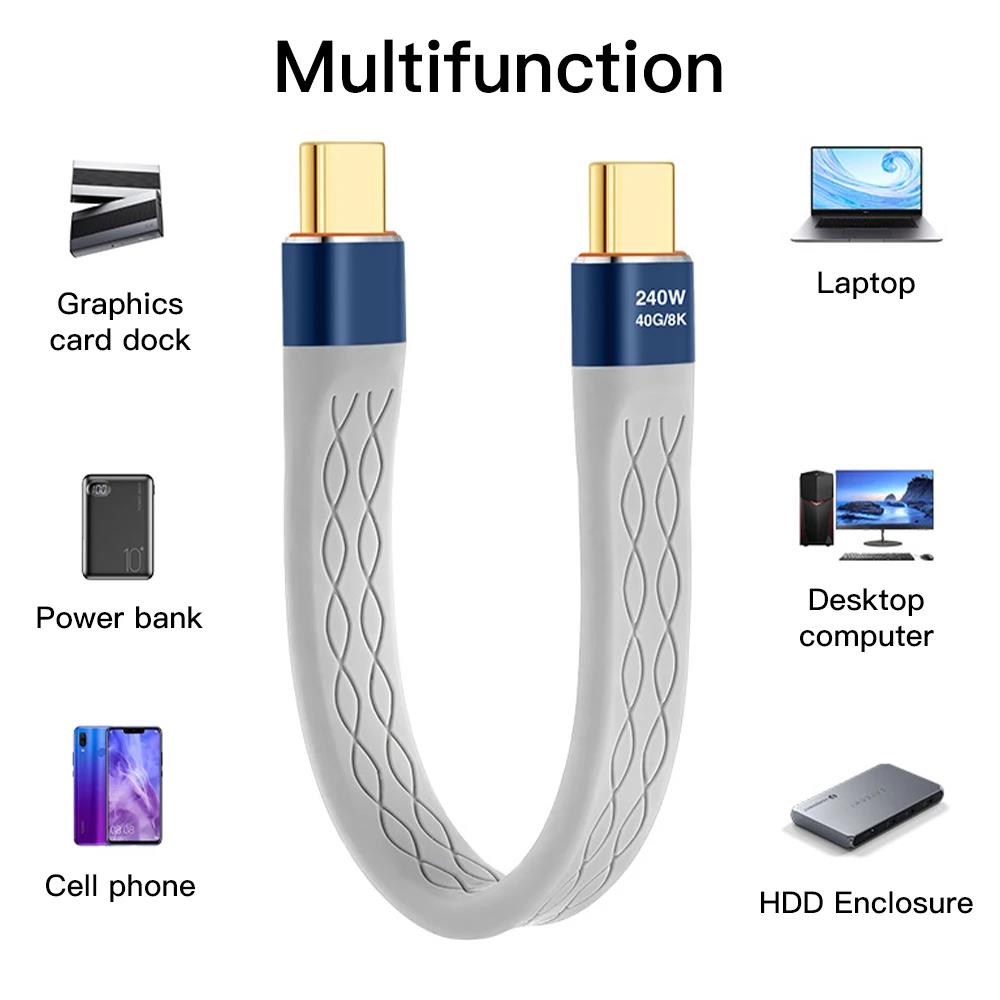 240W USB 4.0 Data Cable Flat S - đánh giá và giá Laptop Accessories Design