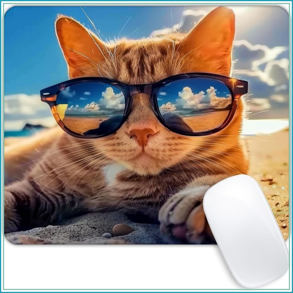 Sunshine Beach Cat Mouse Pad w - đánh giá và giá Laptop Accessories For Wrist Support